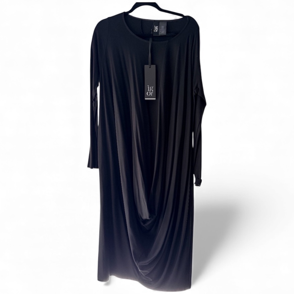 Igor Dobranic Black Midi Dress, Size M